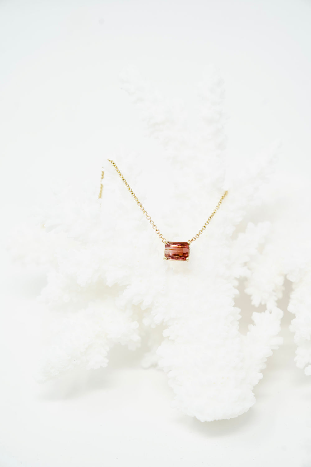 Pink Bi-Colored Tourmaline East-West Pendant