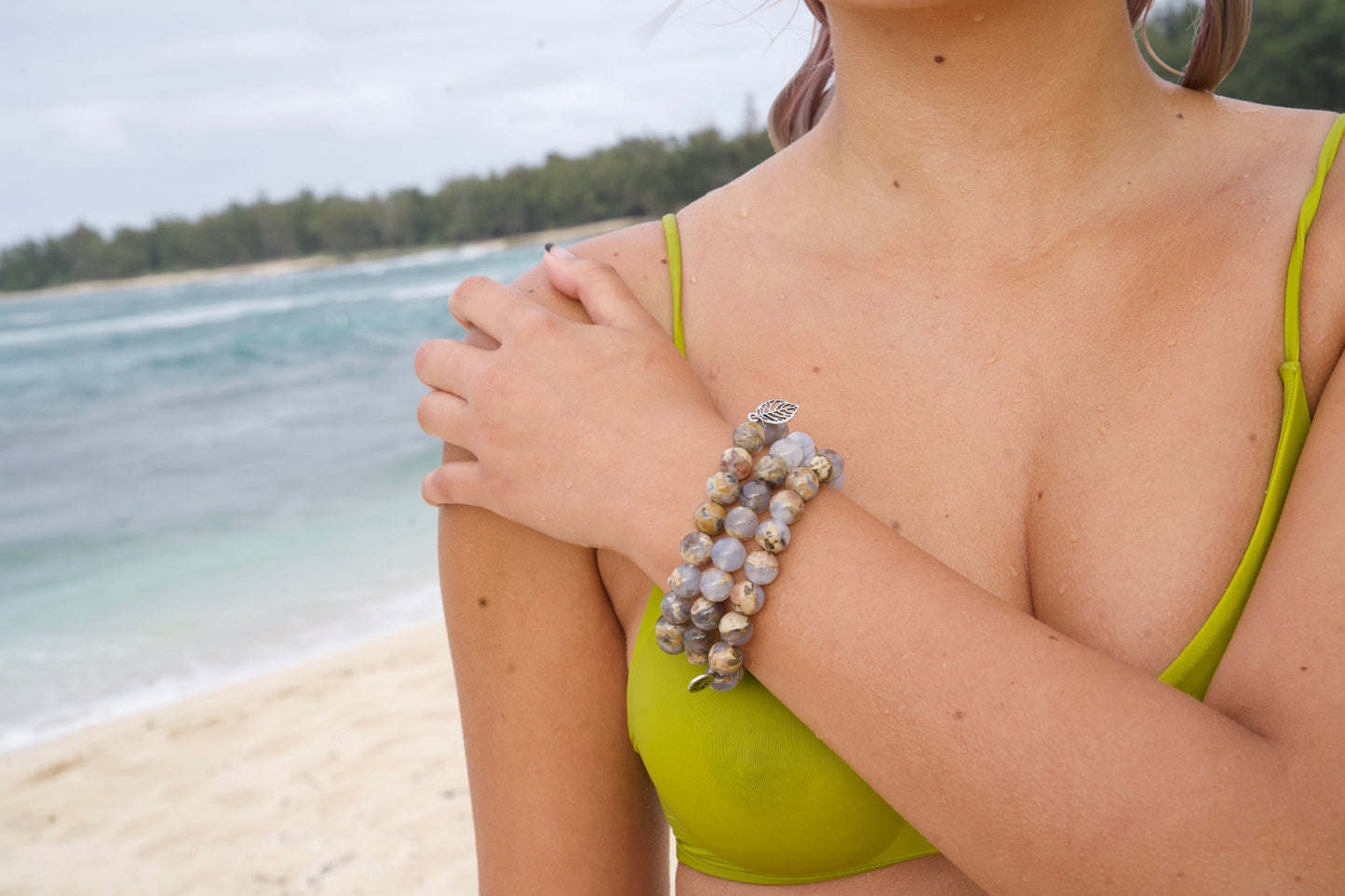 Blue Chalcedony Mala Bracelet