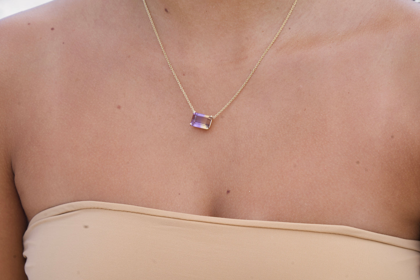 East-West Ametrine Pendant Necklace