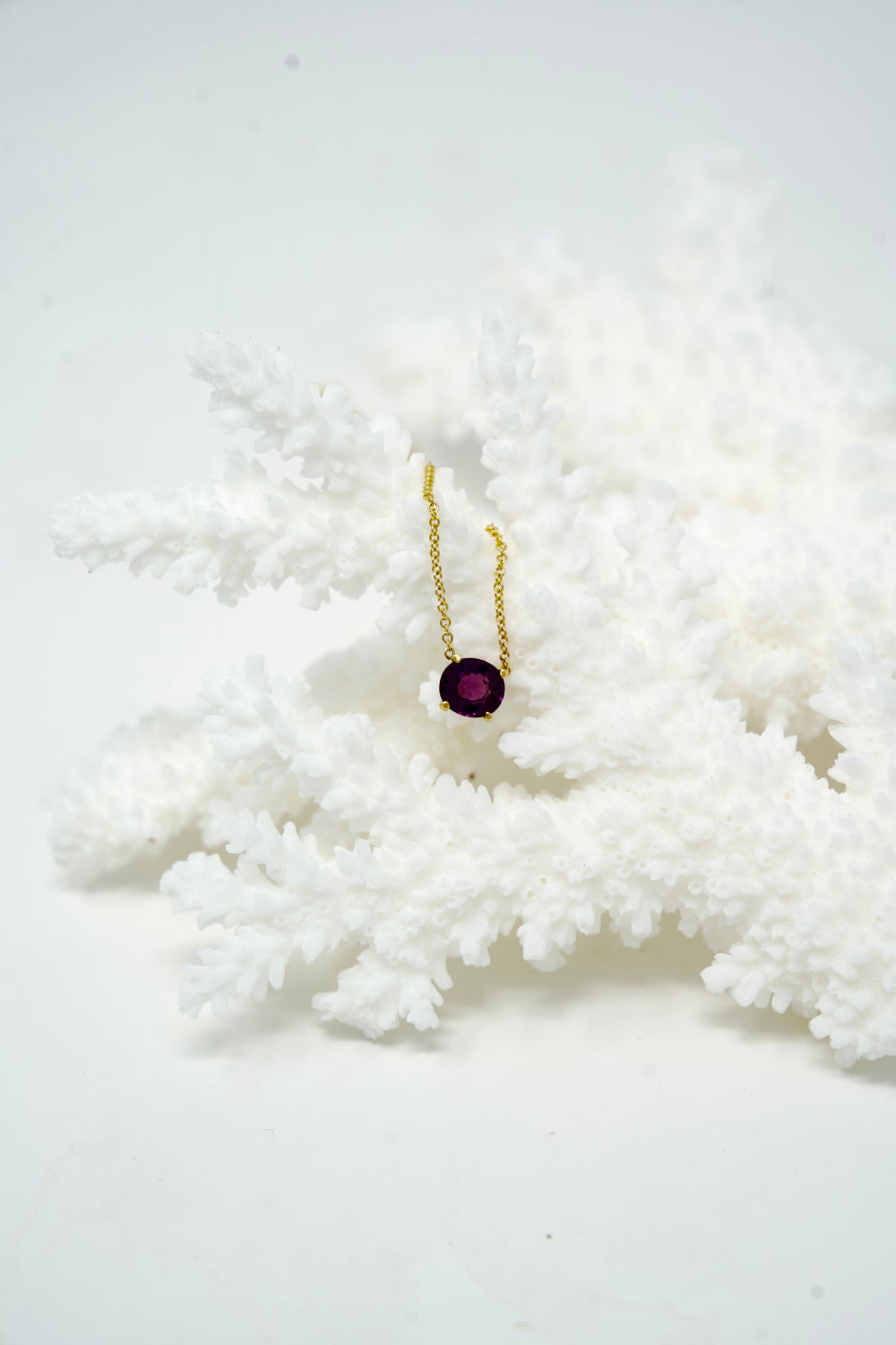 East-West Color-Changing Garnet Pendent Necklaces
