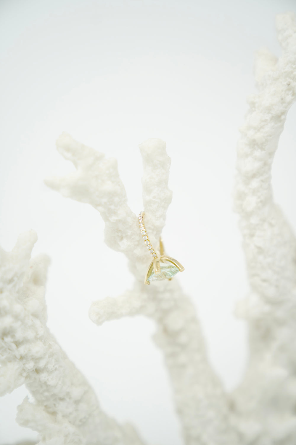 Kite-Set Fantasy Cut Green Quartz Ring with Diamond Band