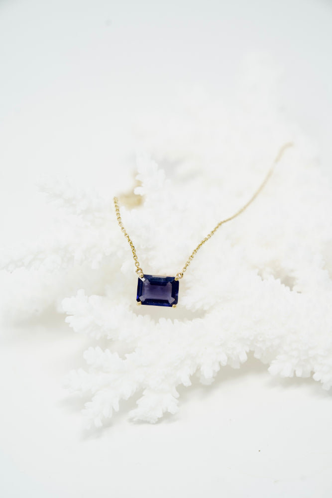 East-West Iolite Pendant Necklace