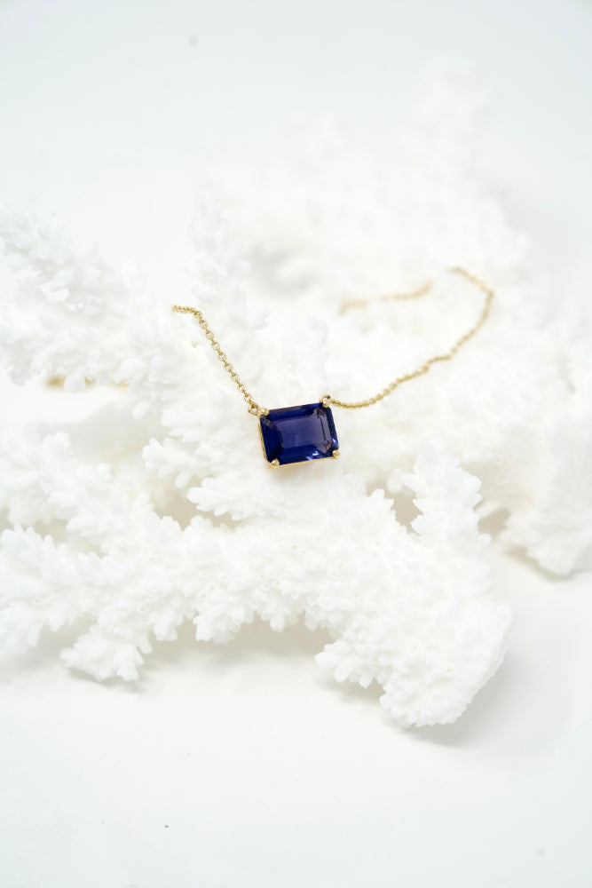 East-West Iolite Pendant Necklace
