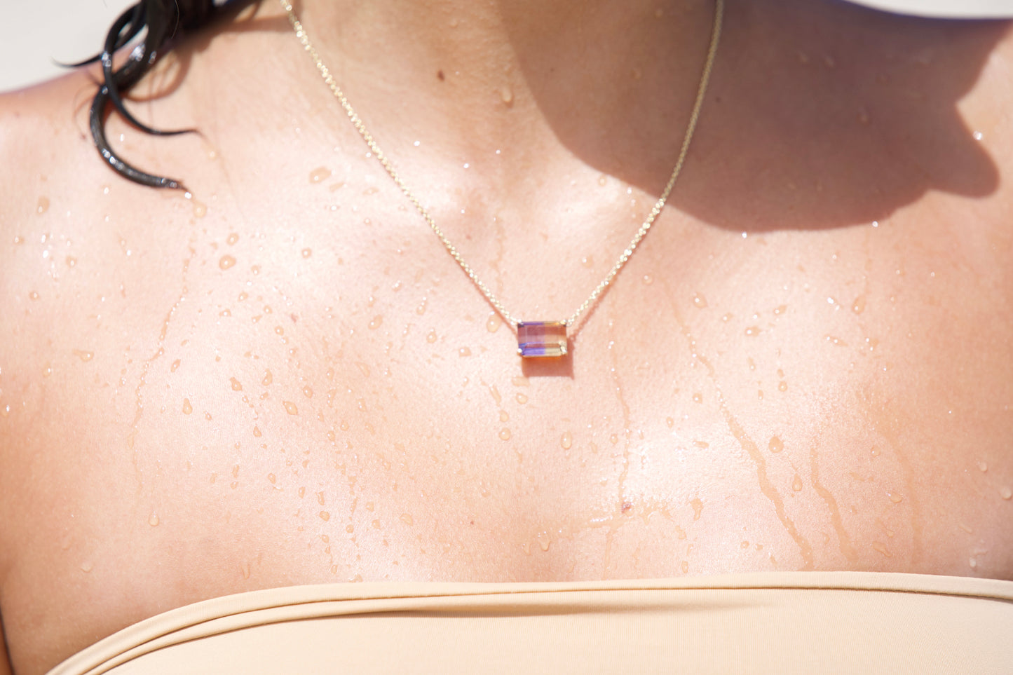 East-West Ametrine Pendant Necklace
